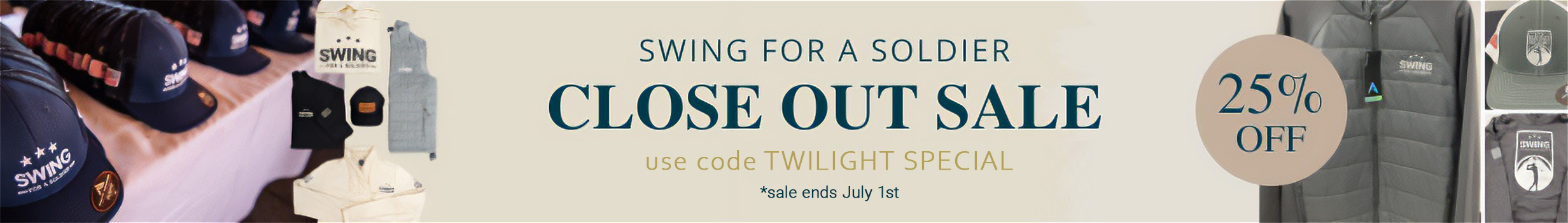Swing For A Soldier Close Out Sale - use code TWILIGHT SPECIAL - sale ends July 1st