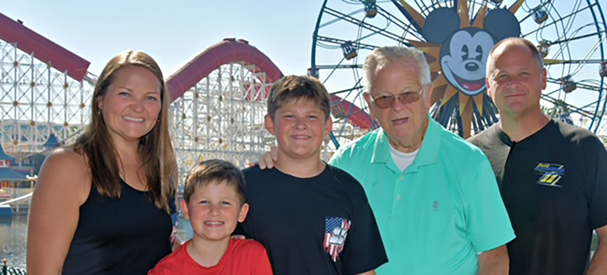 Richard Arnold with his family at Disneyland
